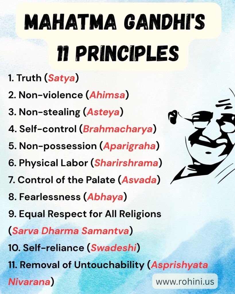 Mahatma Gandhis 11 Principles