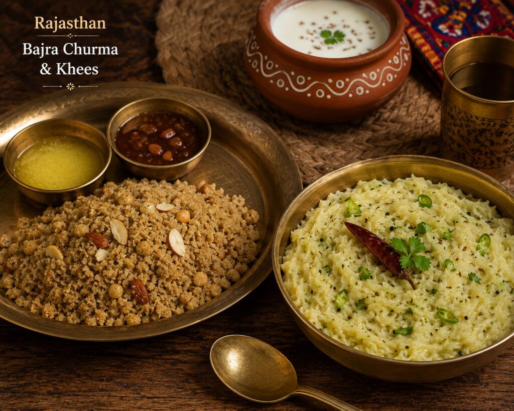 Bajra Churma and Khees
