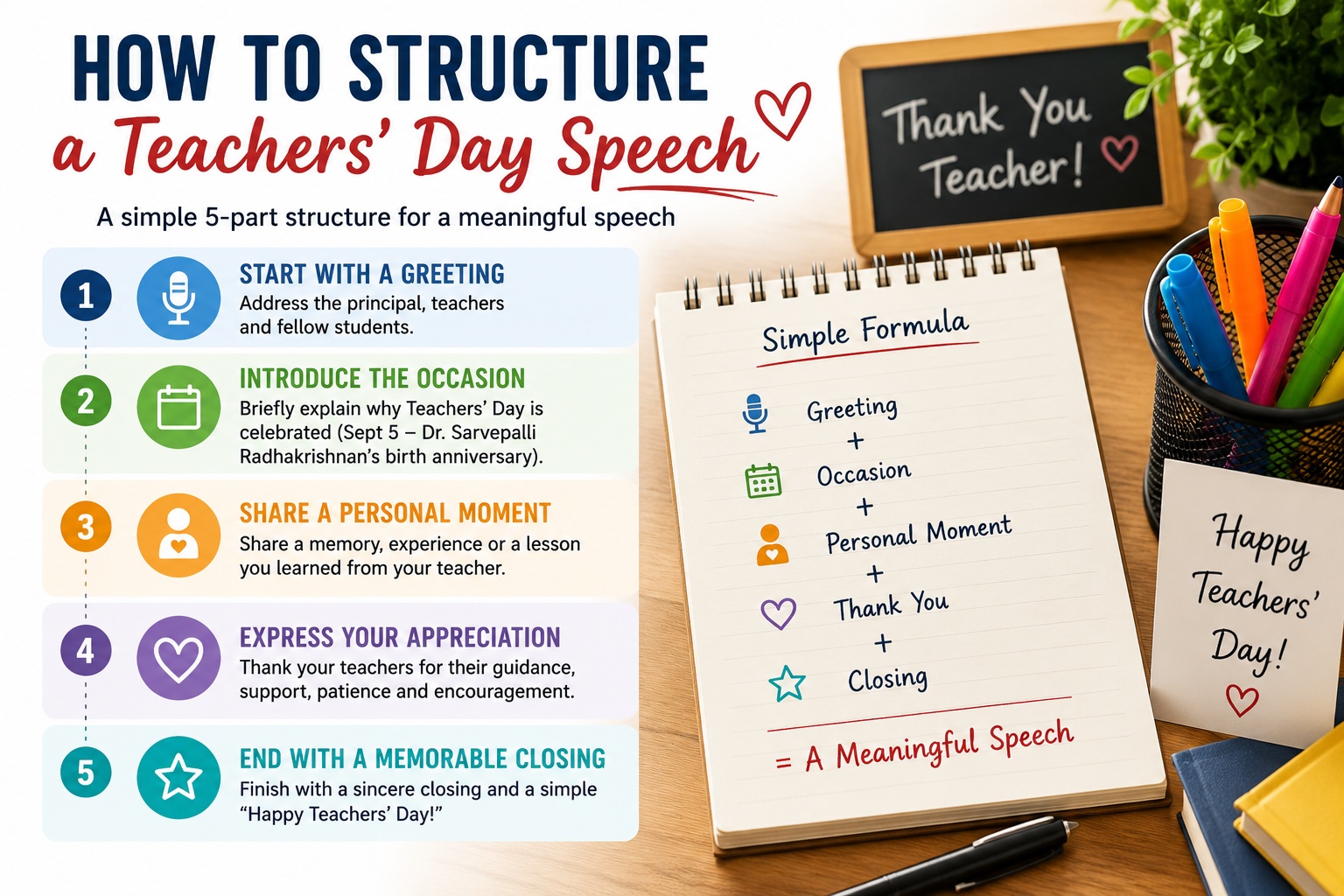 How to structure teachers day speech