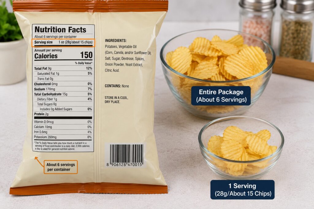 Nutrition label Start With Serving Size