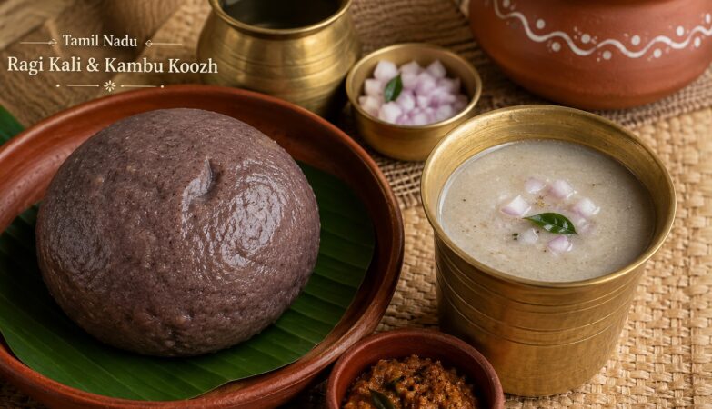 Tamil Nadu Ragi Kali and Kambu Koozh
